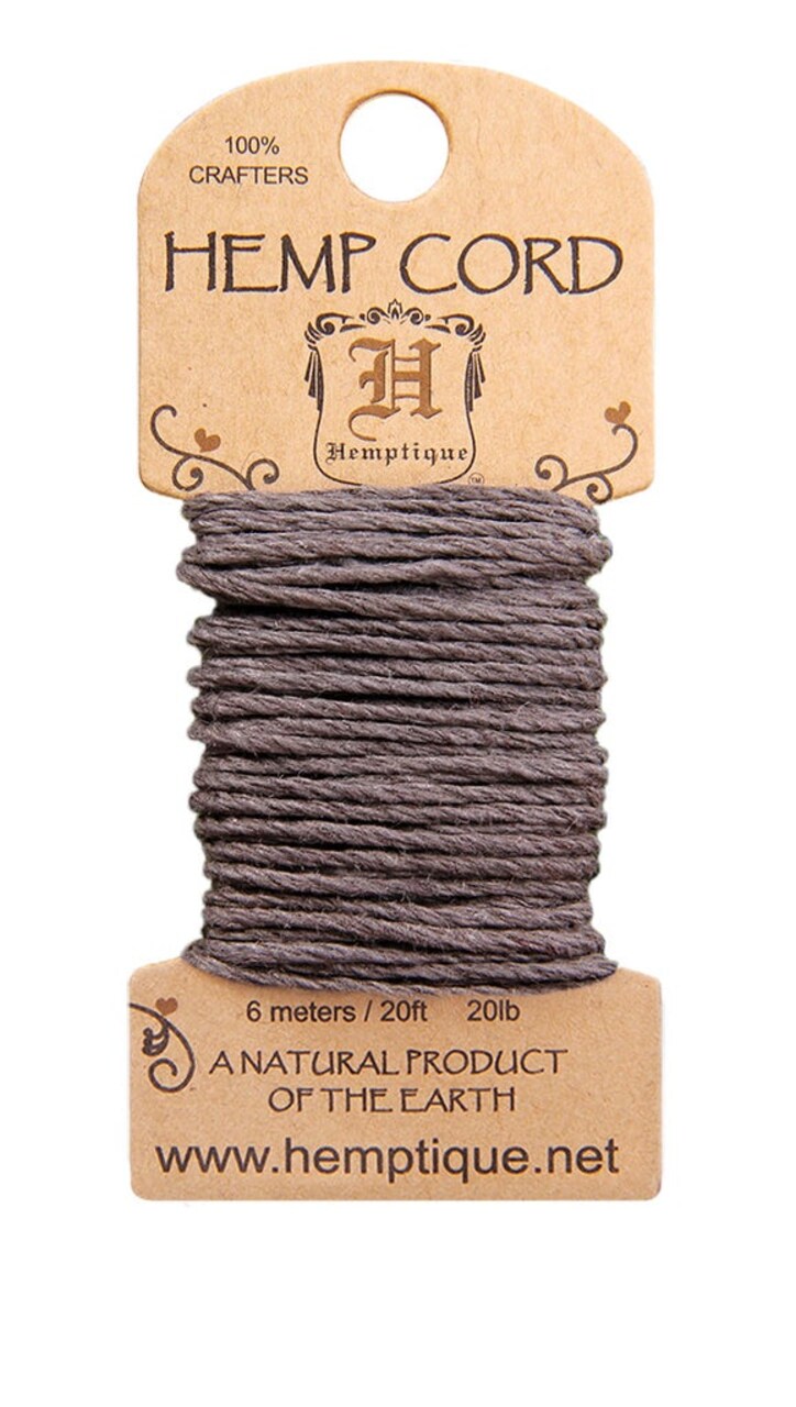 Hemptique 1mm Hemp Cord Mini Cards Eco Friendly Sustainable Naturally Grown Jewelry Bracelet Making Paper Crafting Scrapbooking Bookbinding Mixed Media Crocheting Macrame Seasonal Holiday Gift Wrapping Outdoor Gardening